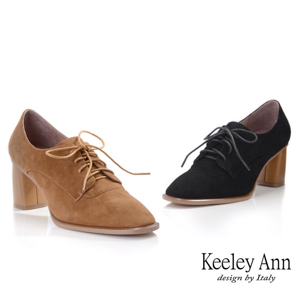 Keeley Ann  簡約方頭綁帶粗跟包鞋(0759321)