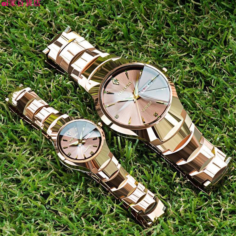 【2021日系】包郵瑞士新款品牌情侶表一對錶防水夜光雙日曆時尚潮流非全自動機械錶