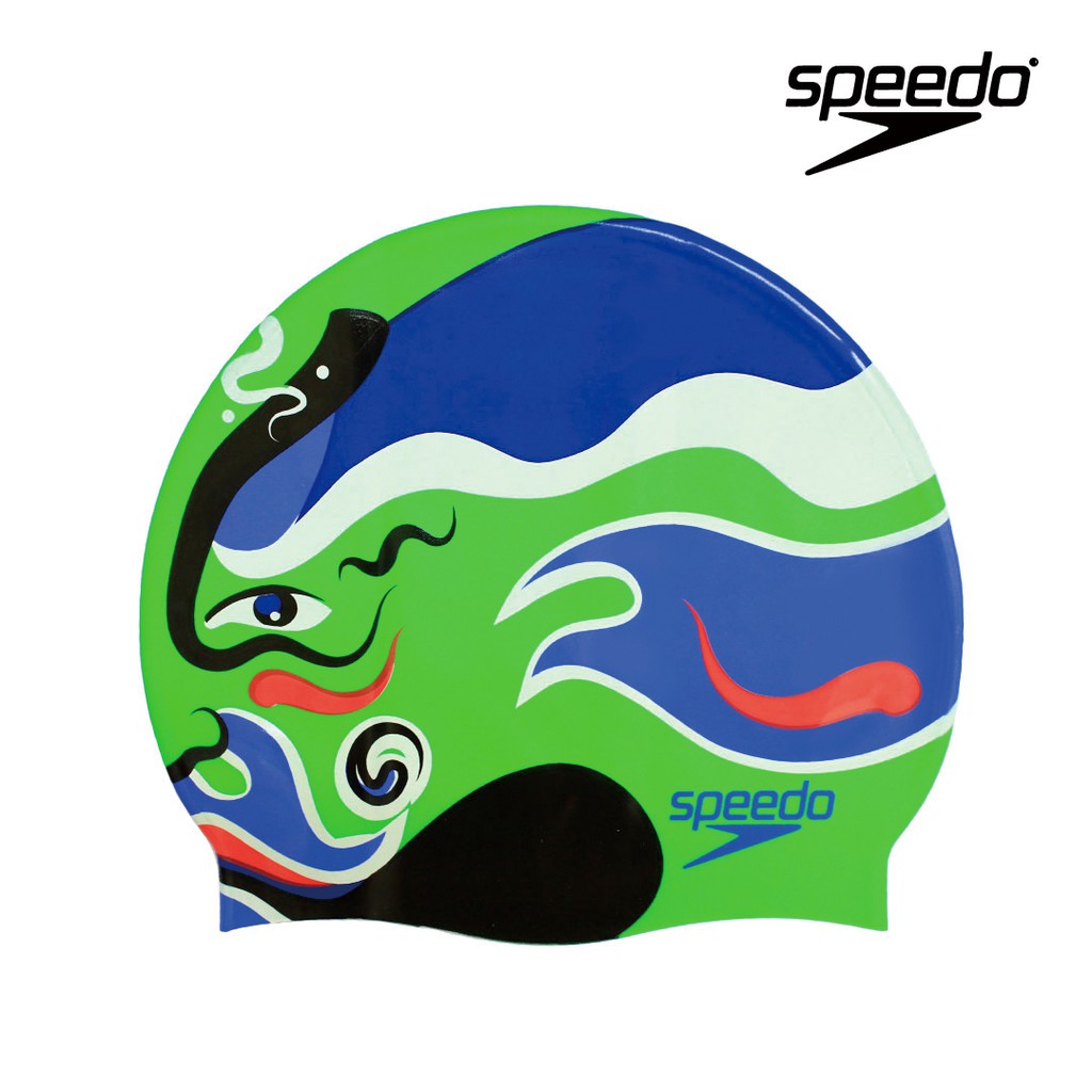 Speedo 泳帽 泳具 游泳 SLOGAN PRINT CAP 成人矽膠泳帽 SD808385A646B 游泳配件
