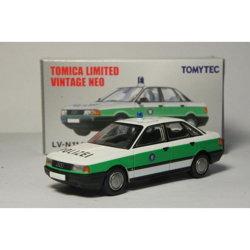TOMICA小汽車 TOMYTEC LV-N114a Audi 80 2.0E 奧迪德國警車(1/64模型車)