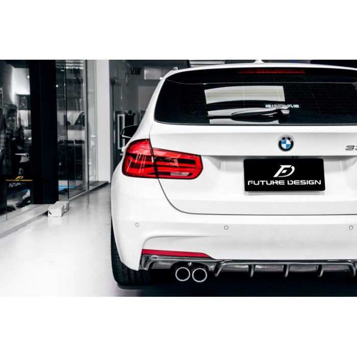 【Future_Design】BMW F30 F31 MTECH 專用 P款 高品質卡夢 後下巴 單邊雙出 真空製程