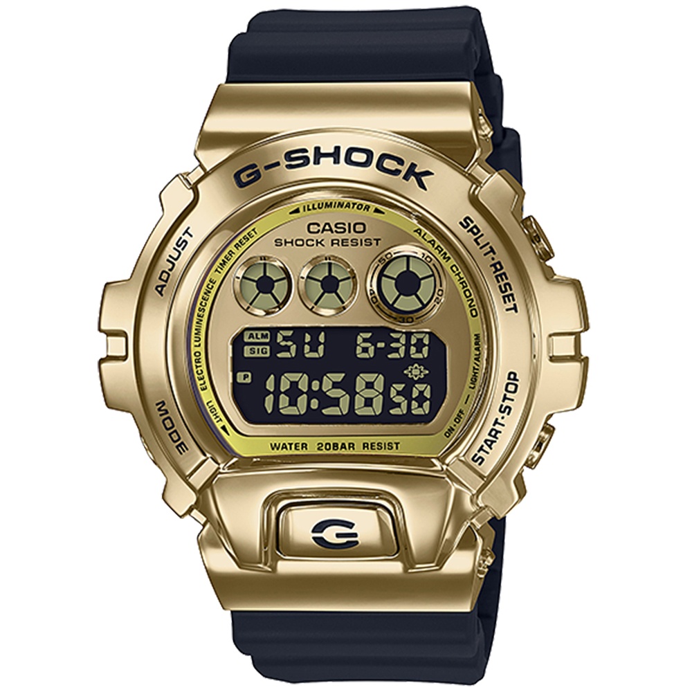 CASIO卡西歐 G-SHOCK 外觀奢華金色電子錶 GM-6900G-9 原廠公司貨