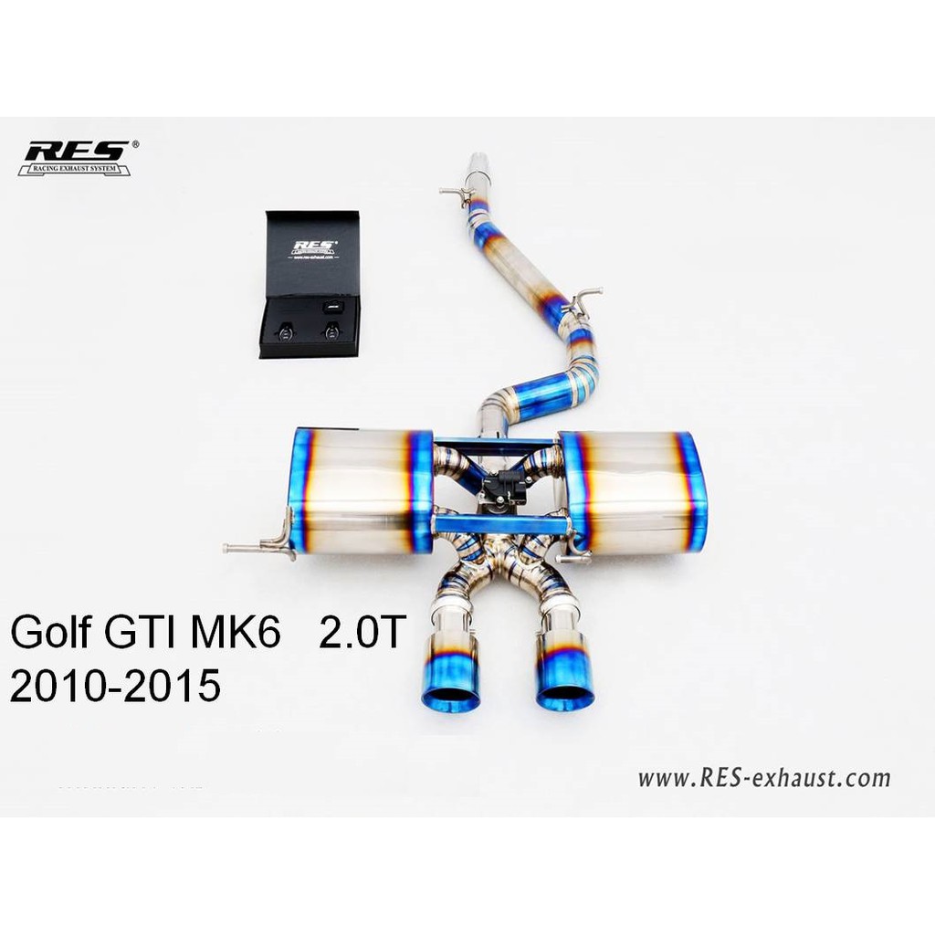 【RES排氣管】 Golf R MK6 2.0T R20 不銹鋼/鈦合金 中尾段 電子閥門 JK總代理