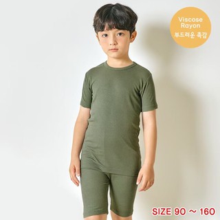 【UNIFRIEND】 韓國童裝 兒童睡衣 素色五分袖套裝 兒童居家服 套裝 睡衣 兒童上衣 小孩衣服 UF001