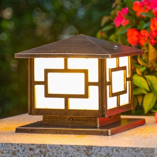 台灣熱銷︱燈具 太陽能柱頭燈 庭院裝飾 門柱燈 大門口防水 照明接電圍墻燈