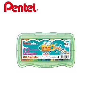 Pentel 飛龍 GHTP-12 特大粉蠟筆 (12色) (PP盒裝)