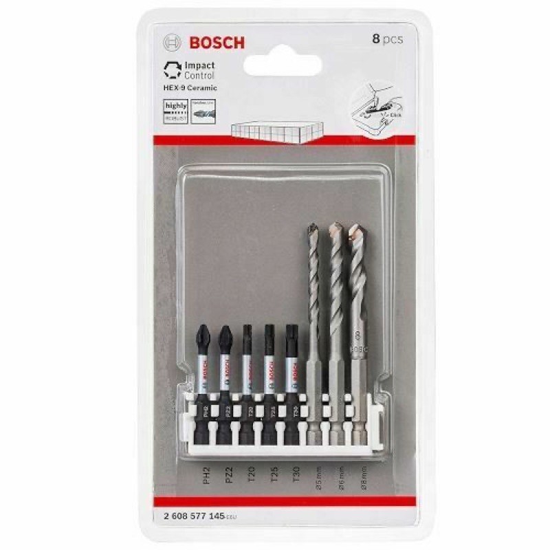 起子頭組｜Bosch 博世 石工鑽頭 5 6 8mm 高扭力 起子頭組 2608577145 (含稅)