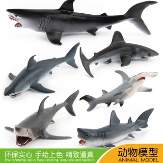 ♟限時熱銷♟海底生物巨齒鯊魚模型玩具批發 7款模擬實心PVC大白鯊藍鯊海洋動物模型玩具 兒童過家家玩具→快速出貨←