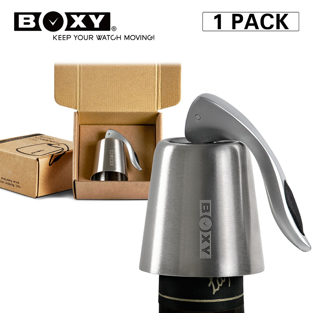 【BOXY】304不鏽鋼酒瓶塞 便攜式 按壓式 紅酒密封瓶塞 單入組 禮物 Wine Stopper 1 PACK