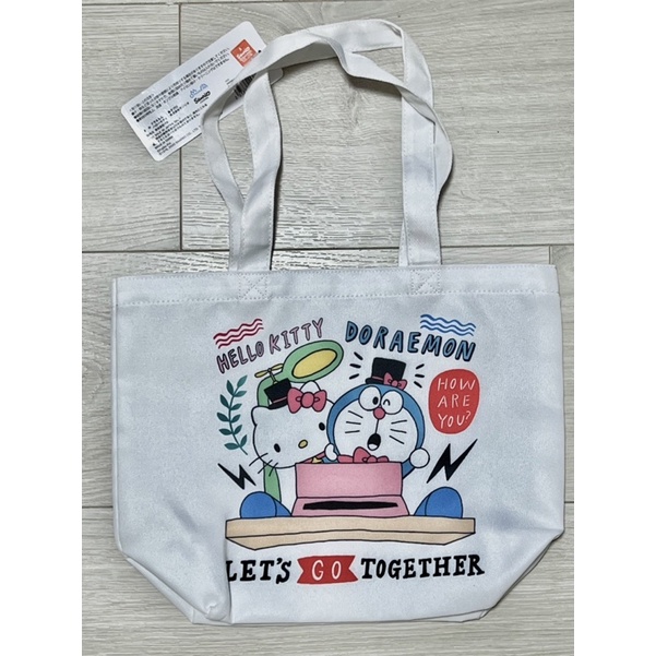 ♜現貨♖ 日本 哆啦a夢 凱蒂貓 聯名 防水購物袋 手提袋 防水袋 購物包 購物袋子 環保袋子 手提包 便當提袋