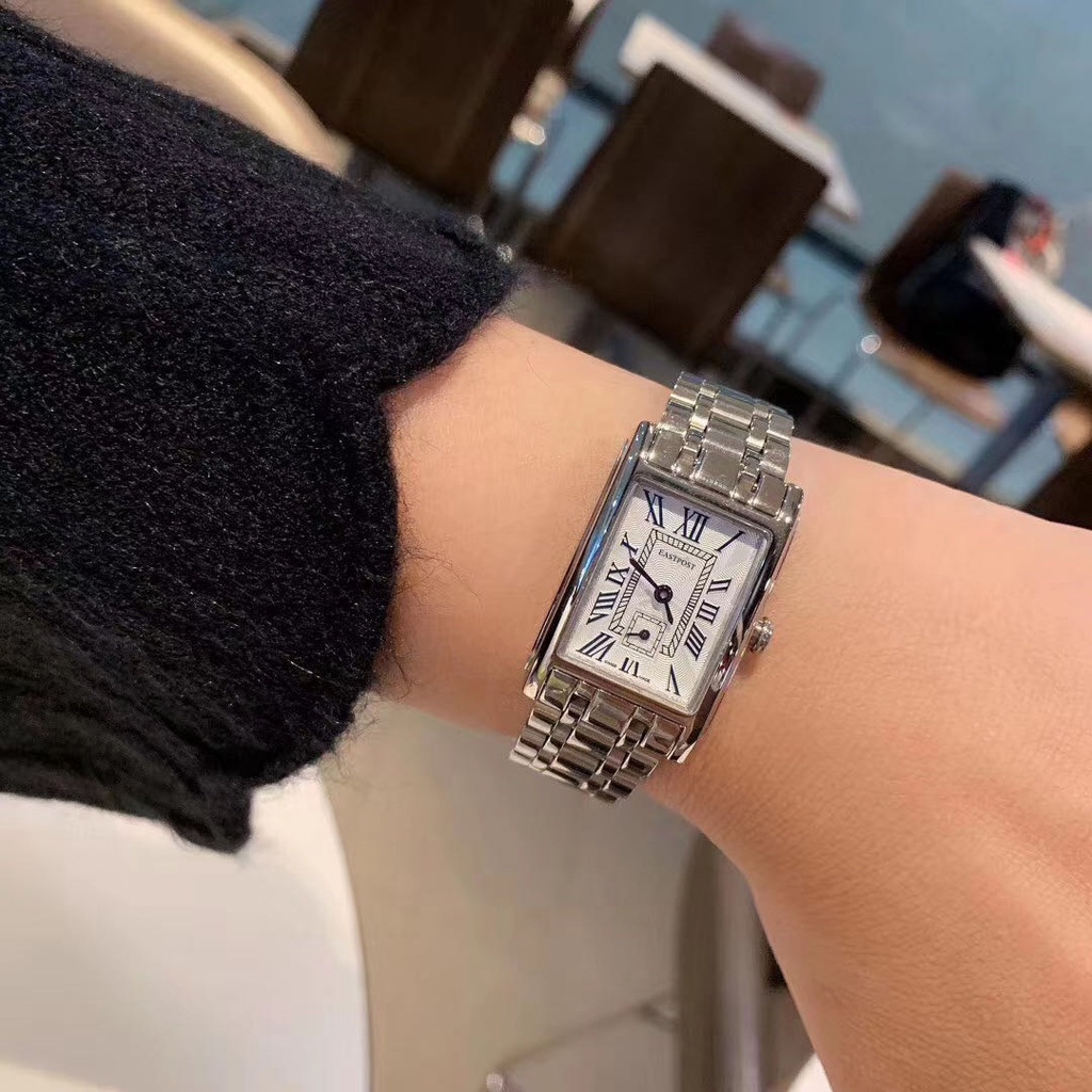 林志玲同款戴卓小方表超好看的方形鋼帶小秒女表手錶女