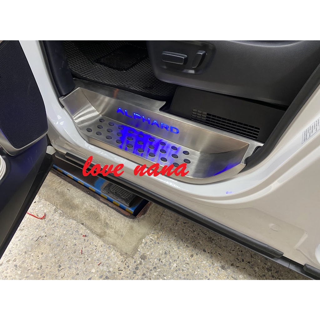 [[娜娜汽車]] 豐田 ALPHARD 阿法 專用 LED 迎賓踏板 不鏽鋼款 門檻 4個門