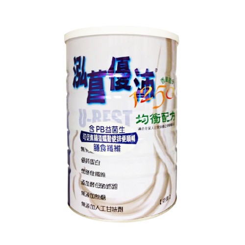 U-BEST 優沛1250 均衡營養配方 綜合營養素 香草風味(罐裝) 成人營養補充