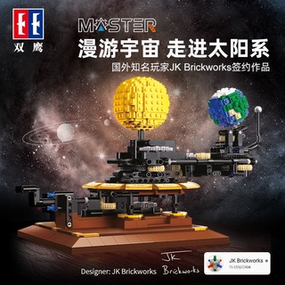 相容樂高lego益智拼裝高難度解壓雙鷹C71004創意太陽系地球旋轉模型MOC男孩益智diy拼裝積木玩具