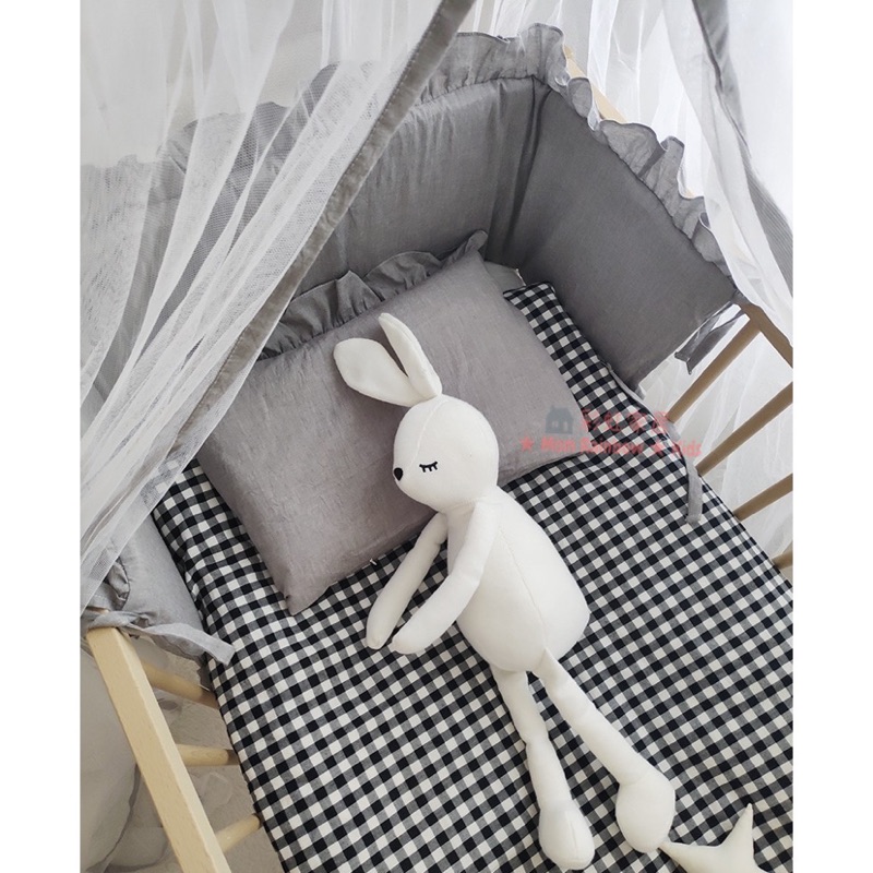 韓式水洗棉 舒適親膚純棉 嬰兒床包床圍組 (圓床 橢圓床 stokke 嬰兒造型床圍)