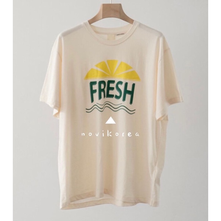 現貨 韓國製 復古印花香吉士果汁飲料圖案棉質T-shirt