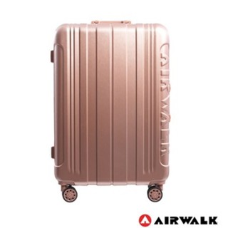 帝安諾 - AIRWALK LUGGAGE - 金屬森林 木絲鋁框復古壓扣行李箱 24吋ABS+PC鋁框箱 - 玫銅金