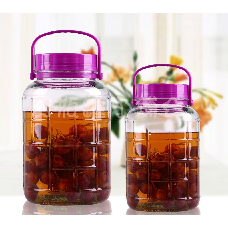 瓶罐小舖 下標前請往下看商品詳情 玻璃手提方格瓶果酒瓶醃漬瓶藥酒瓶梅酒瓶酵素瓶 蝦皮購物