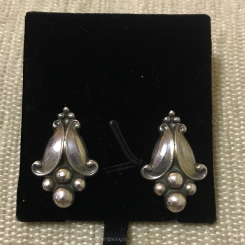 古董Georg Jensen 夾式耳環 32B