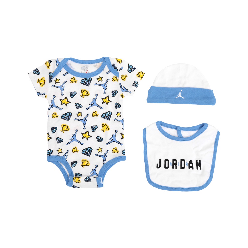 Nike 包屁衣 Jordan 禮盒組 男女寶 新生兒 嬰幼兒 彌月禮 喬丹 短袖【ACS】JD2223005NB001