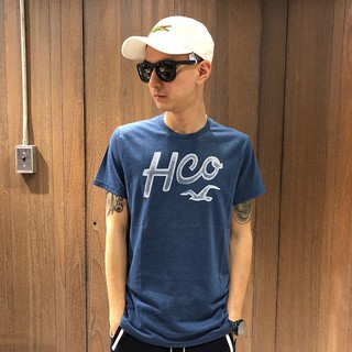 美國百分百【Hollister Co.】T恤 HCO 短袖 T-shirt 海鷗 logo 復古 藏藍色 G489