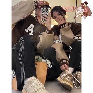 【COUPLE】❤🔥台灣現貨🔥外套2件❤美式復古情侶棒球服女2022春秋新款寬鬆百搭加厚夾克外套男ins潮