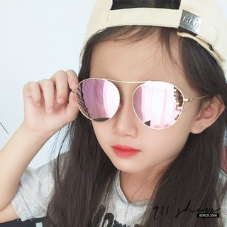 金屬細框無鼻框橢圓水銀小孩兒童抗uv400偏光太陽眼鏡【f5074】911 shop