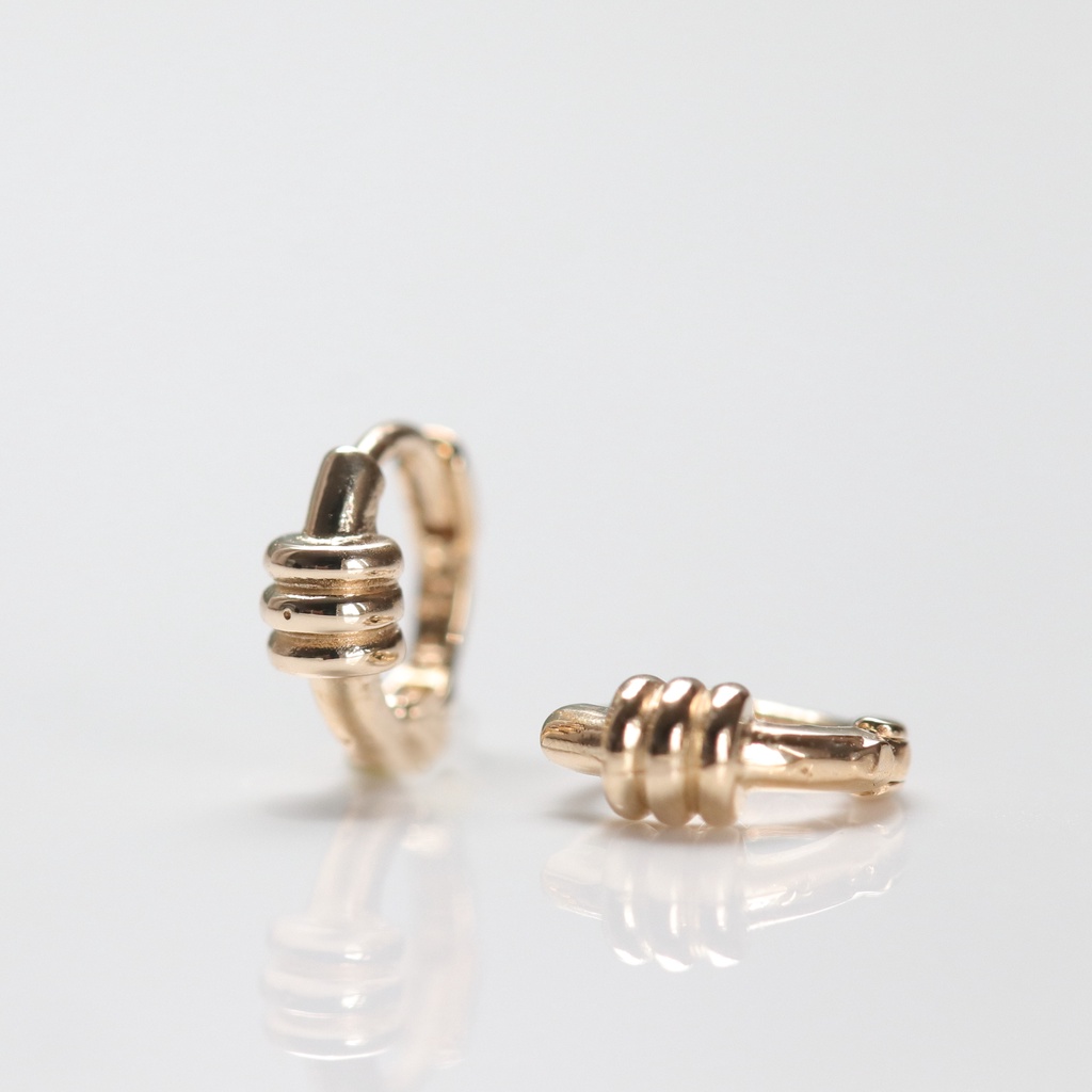 14K Honey Lock Earring 蜂蜜耳扣耳環 (內徑5mm) (單個) K金 耳環