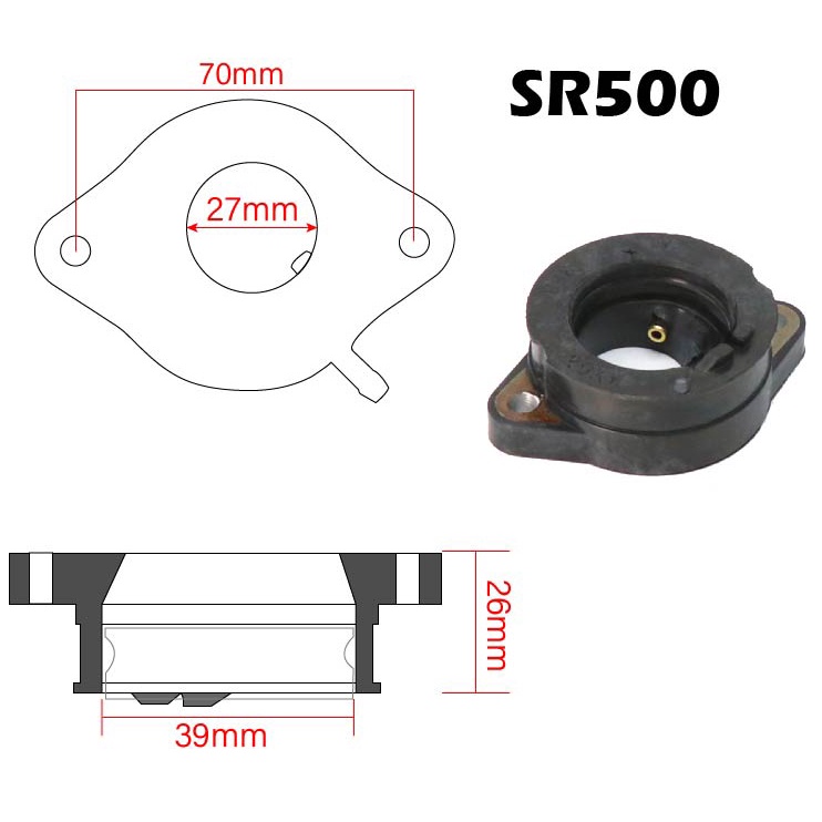 山葉 雅馬哈 SR400 SR500 的化油器進氣歧管接口適配器連接器接頭尾靴