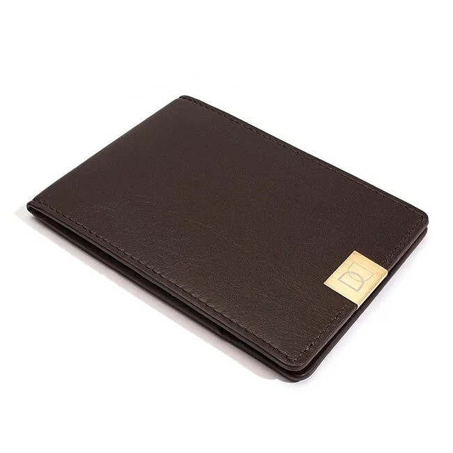 Dun Wallets 超極薄皮夾 咖啡皮革 短夾 男夾 鈔票夾 名片夾 真皮 義大利皮革 頭層皮
