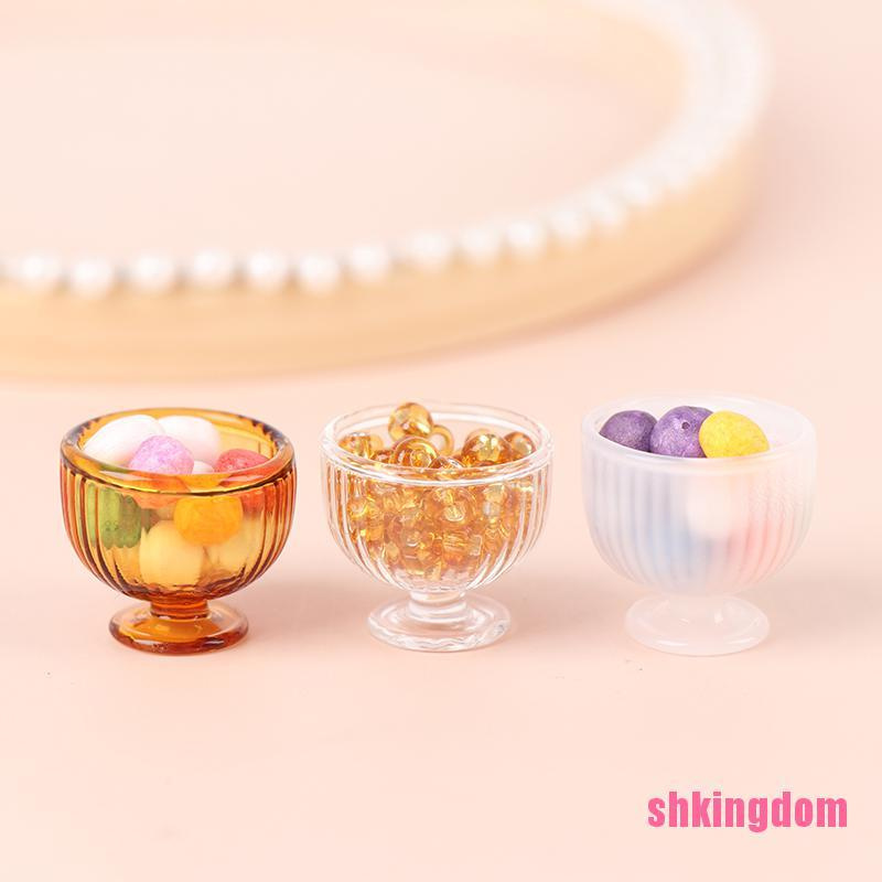 [xSHKI] 1:12娃娃屋微型玻璃瓶糖果罐果凍杯甜點飲料杯玩具dom