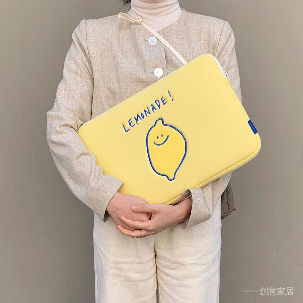韓國ins 平板包 筆電包 筆電套 電腦包 ipad保護包 小眾設計 檸檬  iPad平板包 可愛卡通