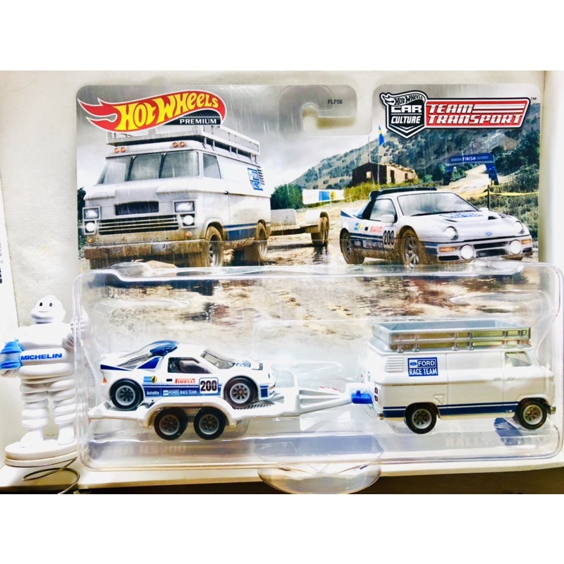 🔥免運現貨🔥Hot Wheels 風火輪汽車文化 福特拖車FORD RS 200&amp;RALLY VAN運輸車#33🉑️自取