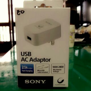 Sony 2.1A 原廠快速旅充頭+USB充電線(CP-AD2)