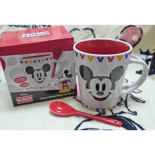 正版﹝Disney﹞授權※ Mickey Mouse米老鼠/米奇※【二件式-附陶瓷湯匙】陶瓷馬克杯組