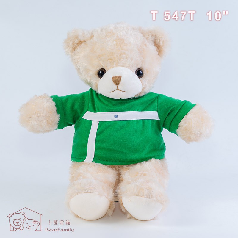 坐姿25公分 T-shirt泰迪熊 奧運羽球 麟洋配 可繡字 限量 台灣製作 小熊家族