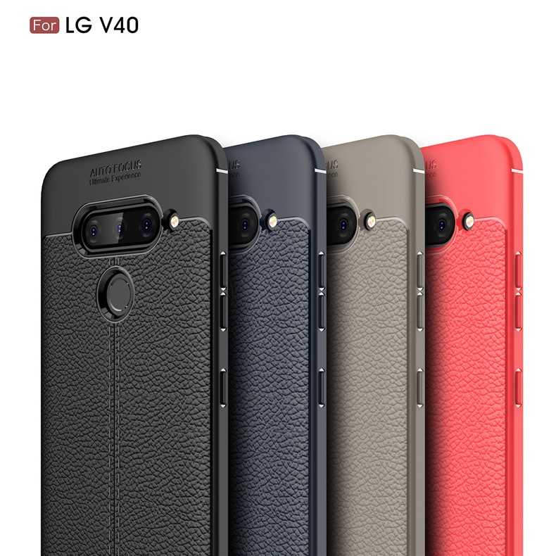 軟套【geek3c】LG V40 ThinQ 仿真皮紋 荔枝紋 TPU 軟套保護套 ku