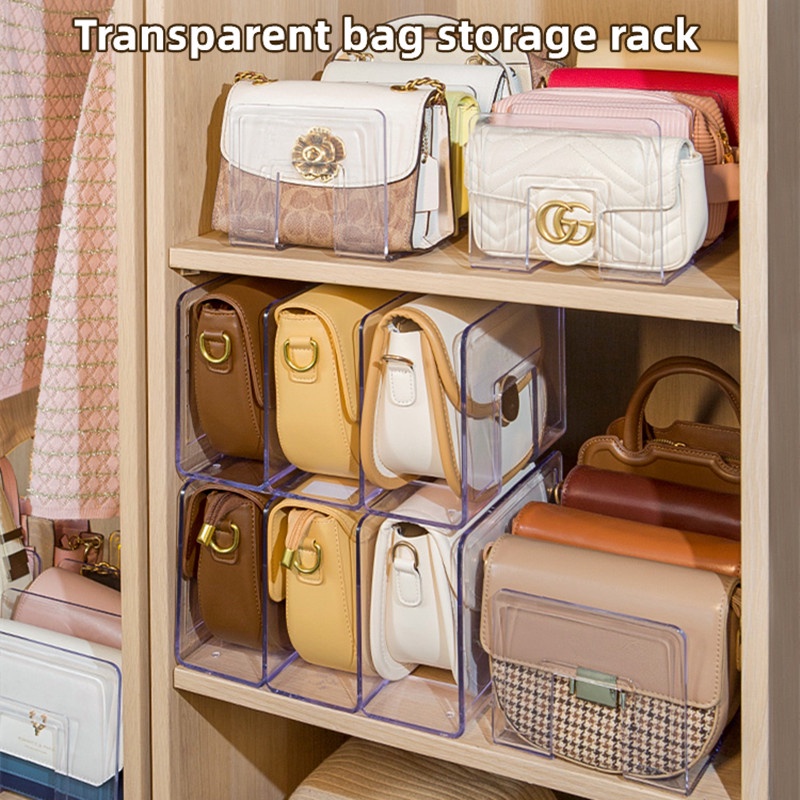 可疊放袋收納盒透明分隔手提包收納架衣櫃收納整理櫃