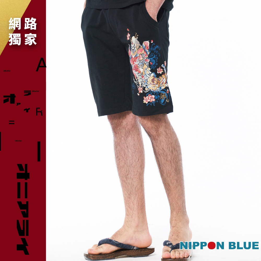 BLUE WAY 日本藍-日本藍百花鯉針織短褲