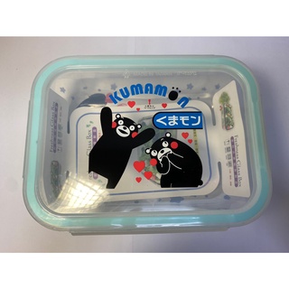 全新! / (950ml) KUMAMON 熊本熊密扣式玻璃保鮮盒 (長方)