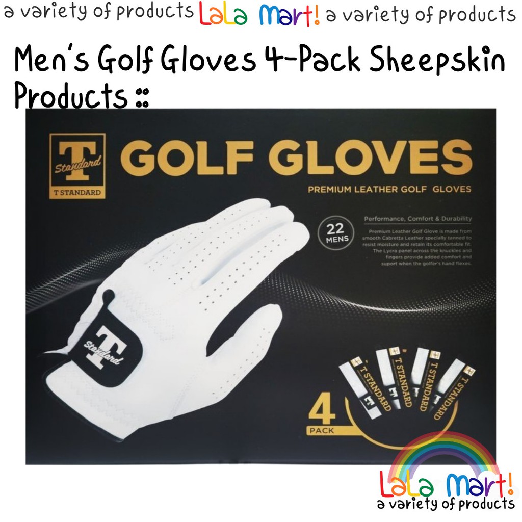 Set price [T 標準] 男士高爾夫手套 4 件裝羊皮產品:高爾夫手套套裝 / HJ 男士高爾夫手套羊皮手套左手