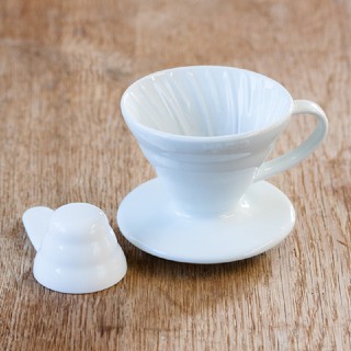 日本HARIO V60白色01磁石咖啡濾杯 陶瓷滴漏式咖啡濾器 手沖濾杯 1~2人用