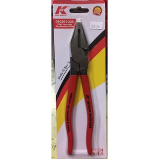 德國K牌工具 KETECH 鋼絲鉗9" 台灣製 德國DIN規範 080201-225