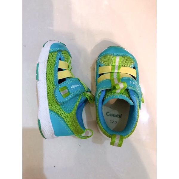 下單回饋10%蝦幣🎁 combi 康貝 幼兒學步機能鞋 男寶寶學步鞋 12.5 綠色