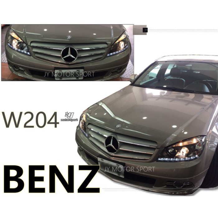 JY MOTOR 車身套件~BENZ W204 C200 C300 08 09 10 11 R8 燈眉 黑框 魚眼大燈