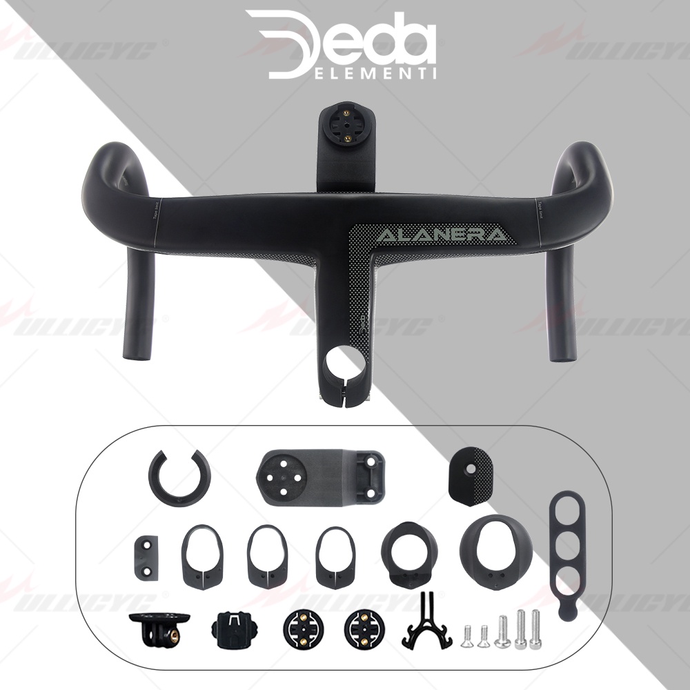 升級版DEDA Alanera 全碳集成了完全內部電纜公路自行車車把磨砂黑碳 28.6mm 360-440x70-12