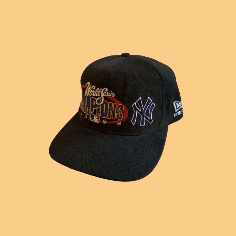 JCI：夢幻逸品 Vintage 90s New Era MLB 紐約 洋基隊 冠軍刺繡 SnapBack棒球帽 /古著