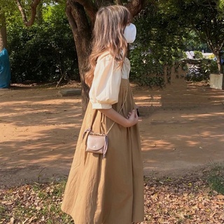 夏季新款學院甜美背帶連身裙寬鬆中長款可愛吊帶裙子兩件套