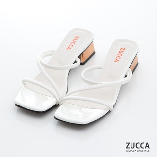 【ZUCCA】交叉繞指夾腳低跟鞋-z6821we-白