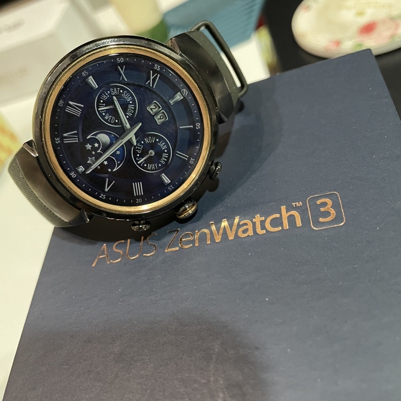 ASUS ZenWatch 3 WI503Q 橡膠錶帶版 二手 功能正常 盒裝 智慧手錶